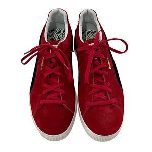 *DS10 PUMA Men's Suede VTG MIJ Retro Sneakers High Risk Red New Navy Size 13